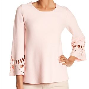 Catherine Malandrino Pink Bell Sleeve Sweater